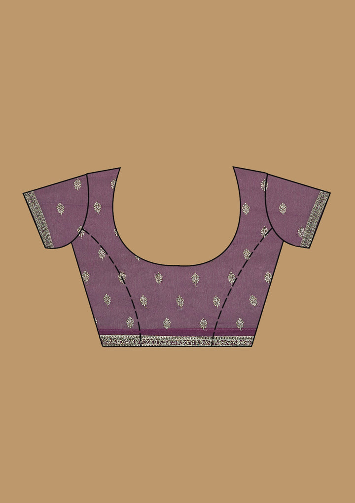 Purple Zariwork Chiffon Saree