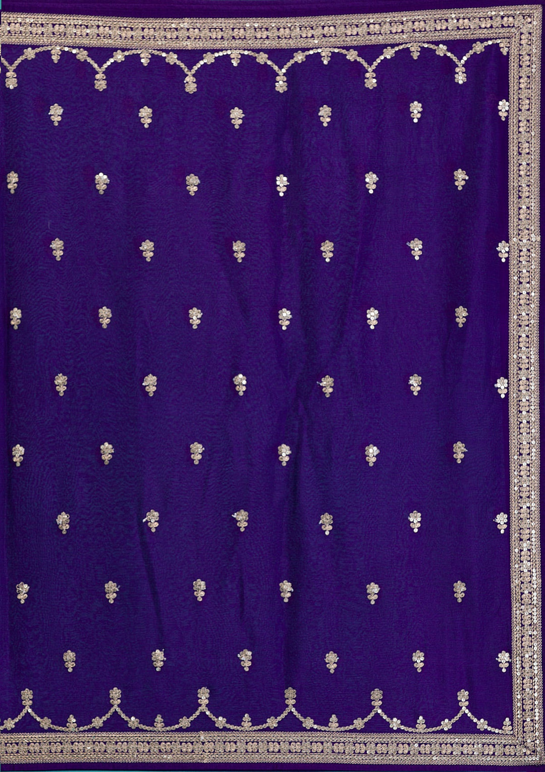 Purple Zariwork Crepe Readymade Salwar Suit-Koskii