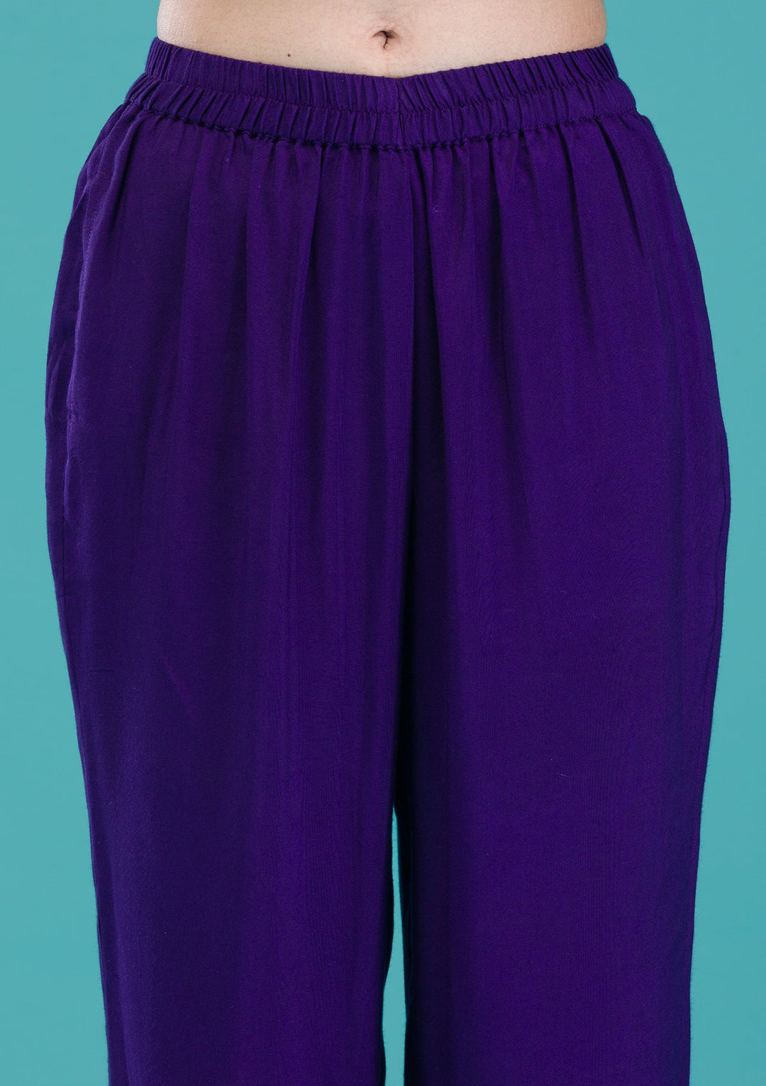 Purple Zariwork Crepe Readymade Salwar Suit-Koskii