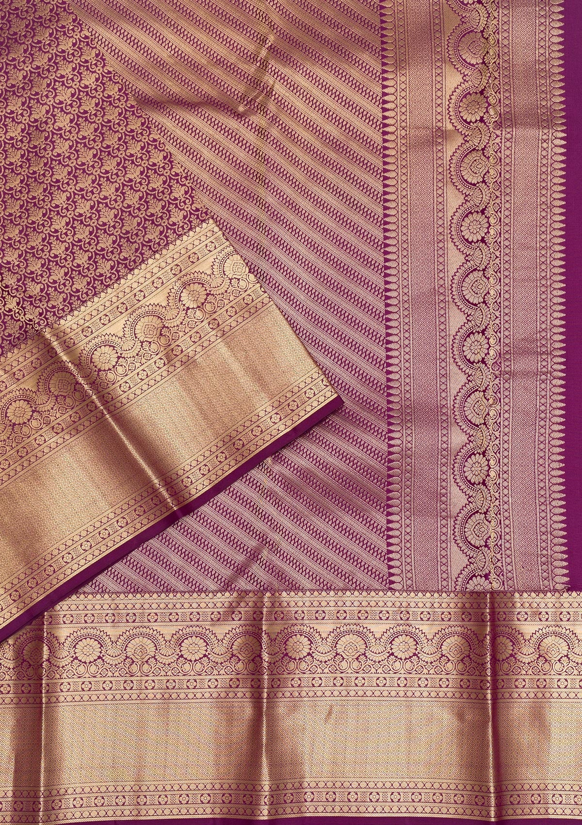 Purple Zariwork Banarasi Pure Silk Saree