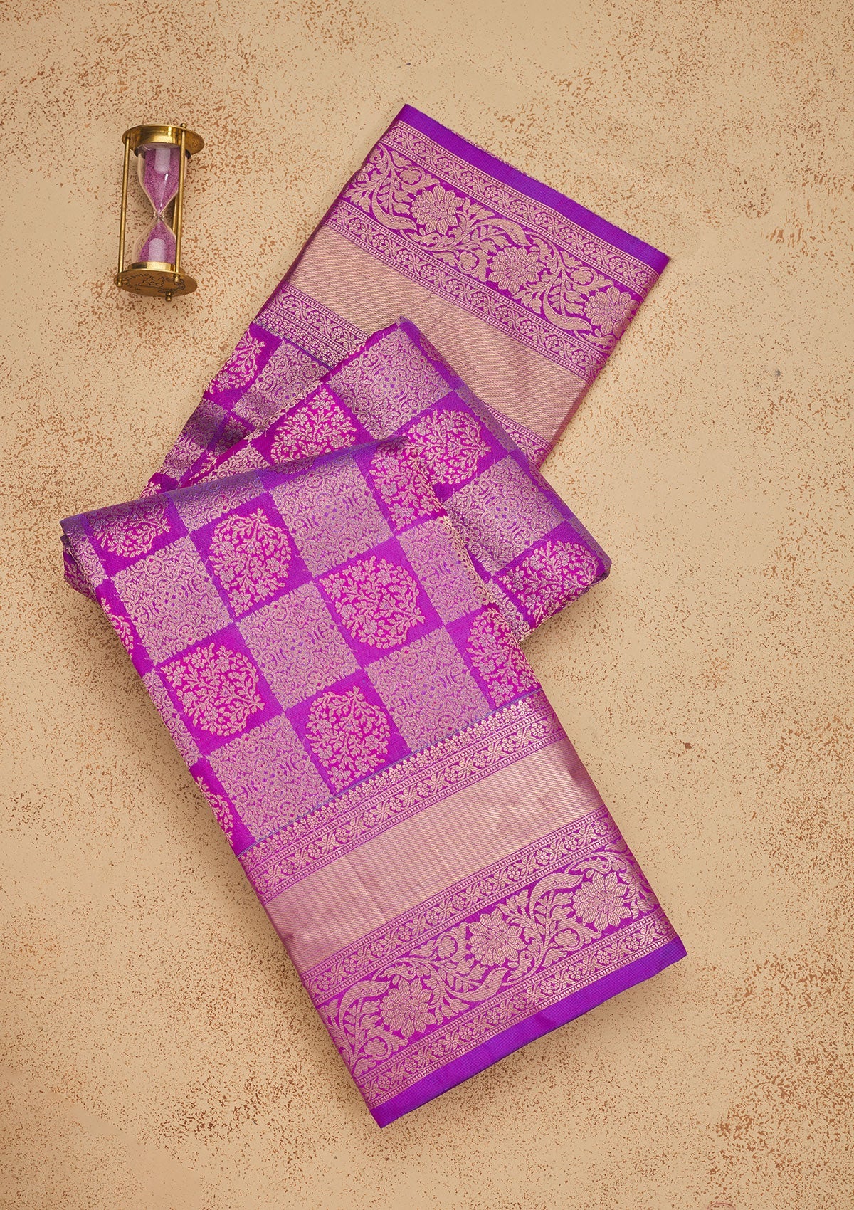 Purple Zariwork Pure Silk Saree-Koskii