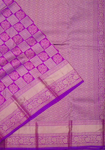 Purple Zariwork Pure Silk Saree-Koskii