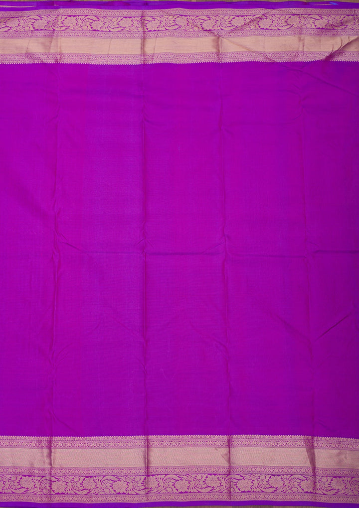 Purple Zariwork Pure Silk Saree-Koskii
