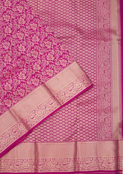 Purple Zariwork Pure Silk Saree-Koskii