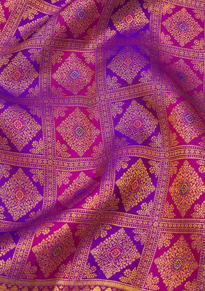 Purple Zariwork Pure Silk Saree-Koskii