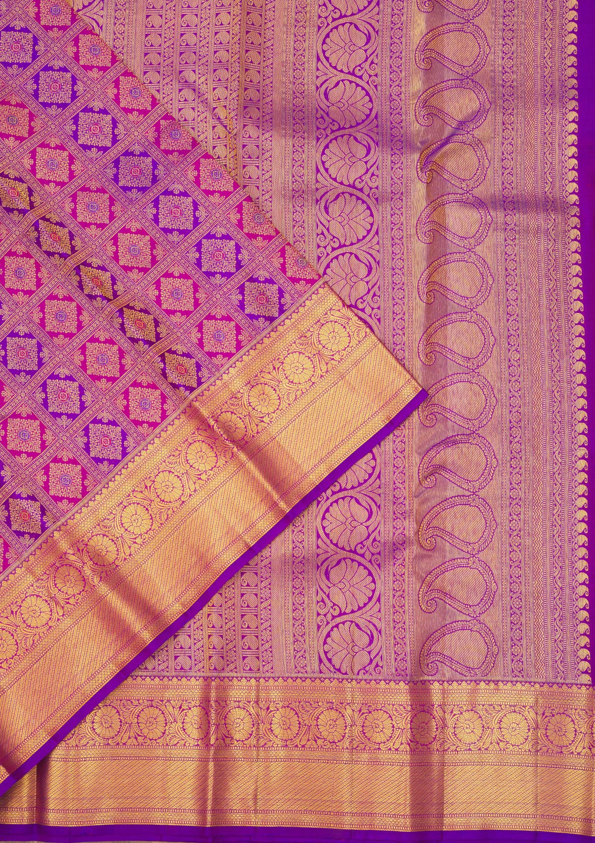 Purple Zariwork Pure Silk Saree-Koskii