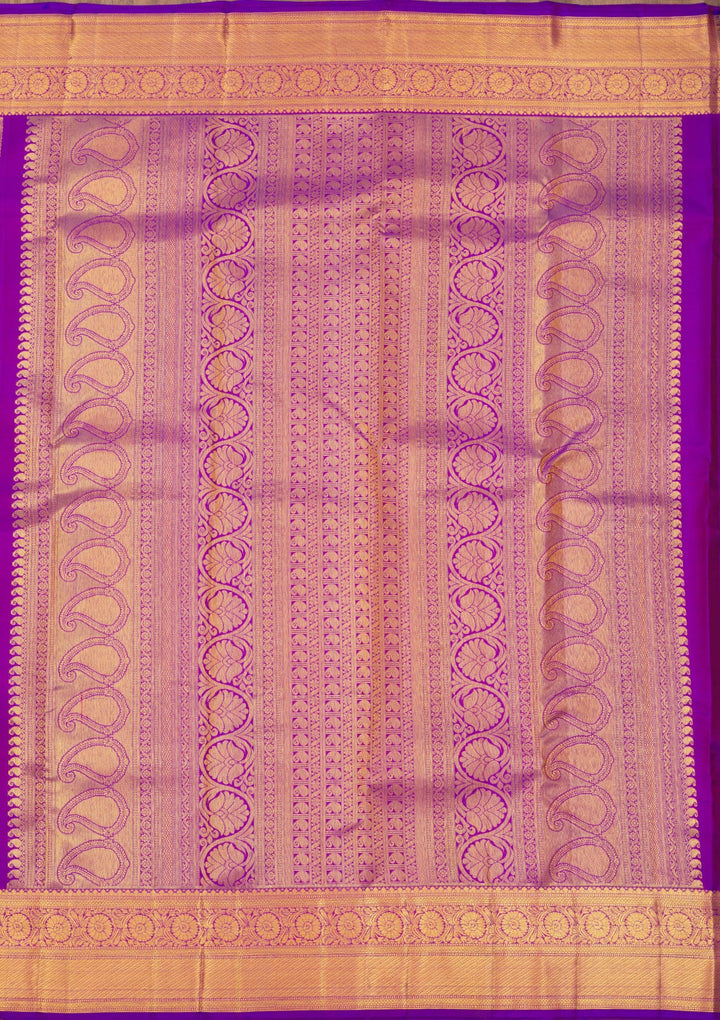 Purple Zariwork Pure Silk Saree-Koskii