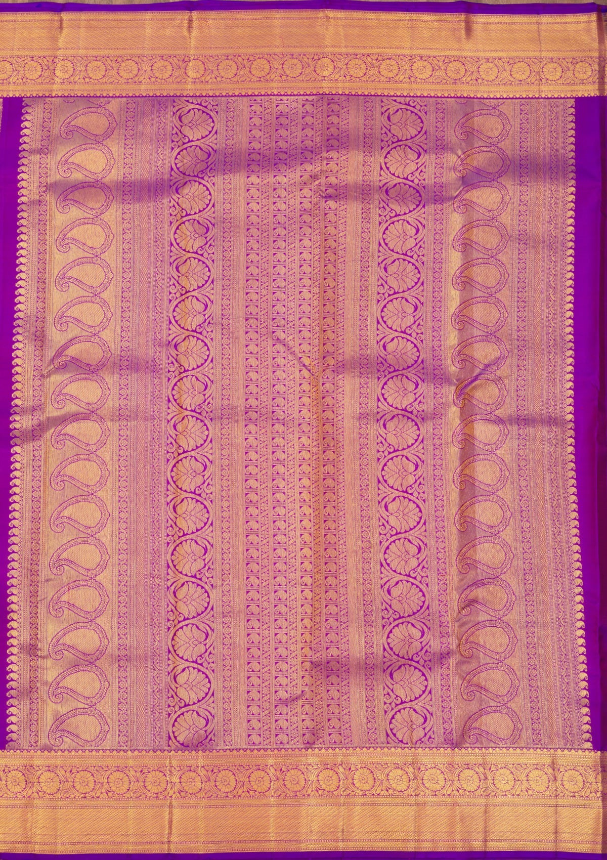 Purple Zariwork Pure Silk Saree-Koskii