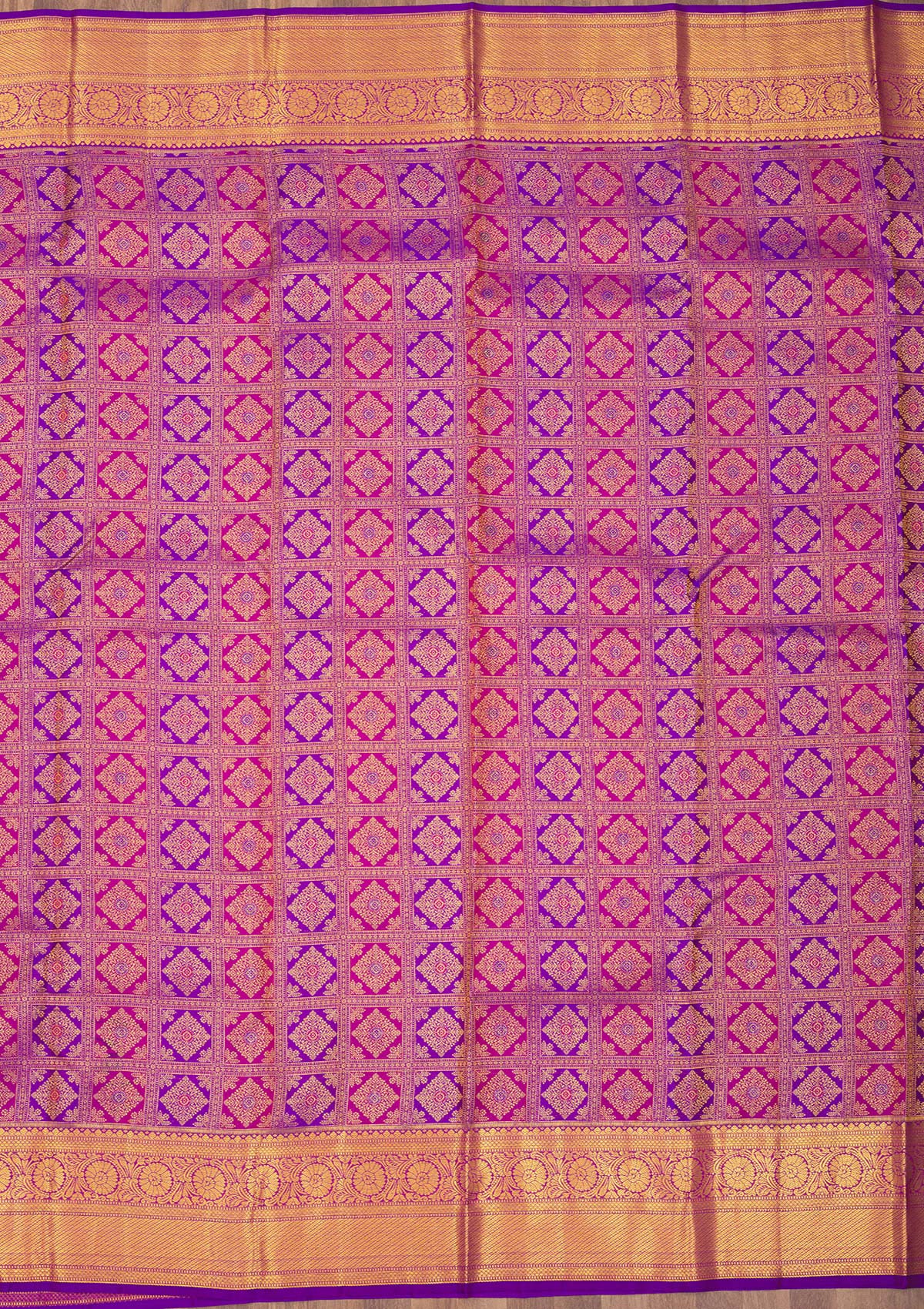 Purple Zariwork Pure Silk Saree-Koskii