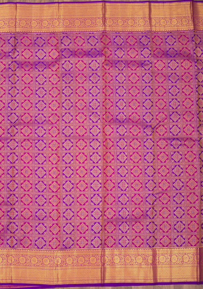 Purple Zariwork Pure Silk Saree-Koskii