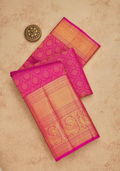 Purple Zariwork Pure Silk Saree-Koskii