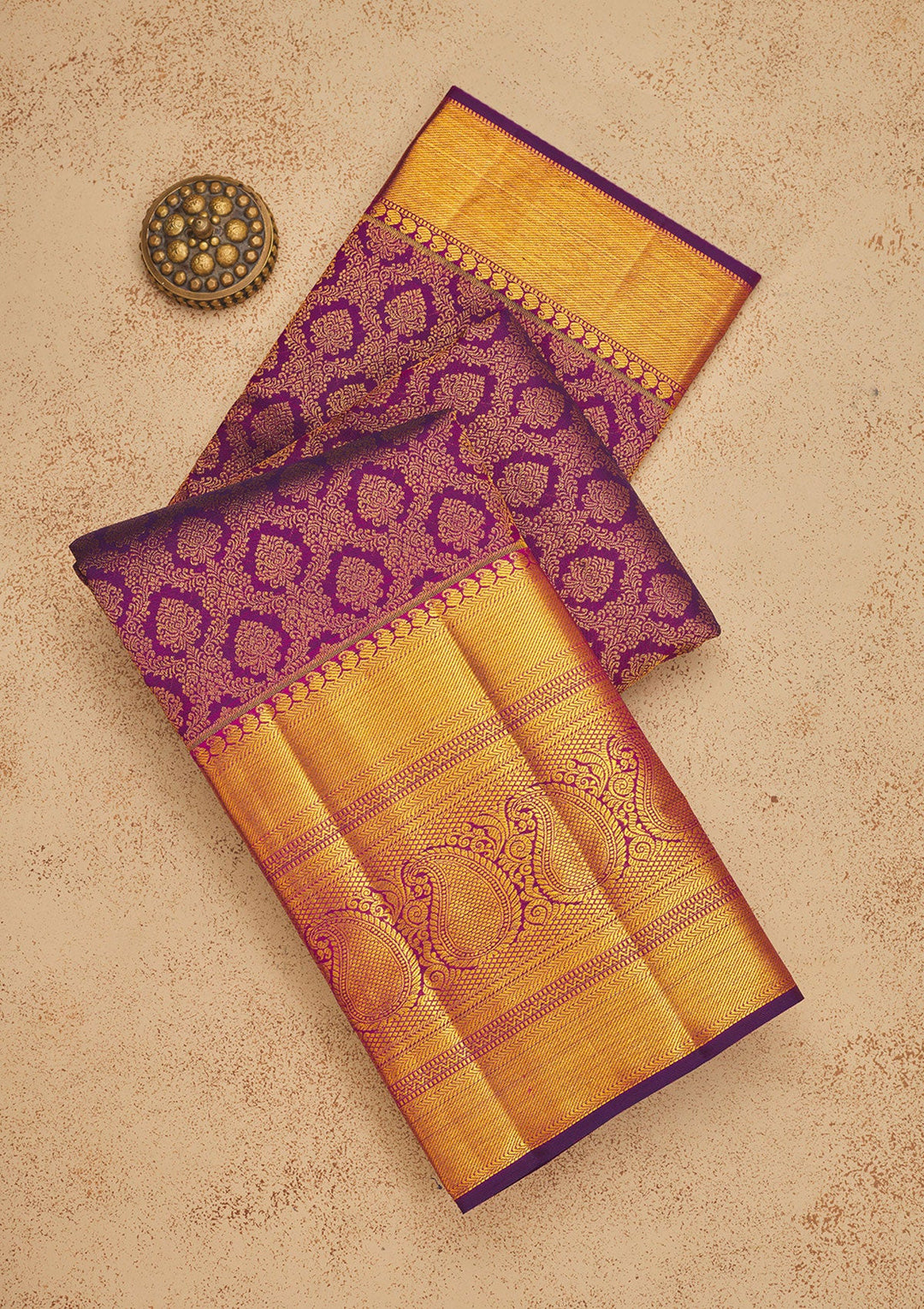 Purple Zariwork Pure Silk Saree-Koskii