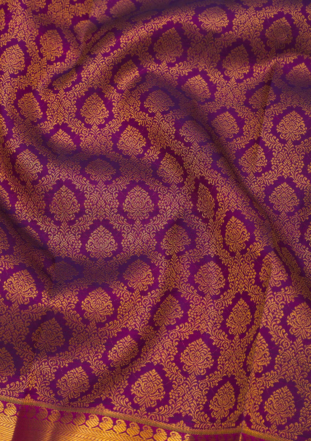 Purple Zariwork Pure Silk Saree-Koskii