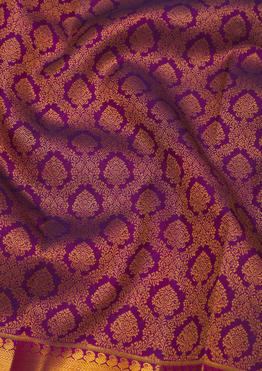 Purple Zariwork Pure Silk Saree-Koskii