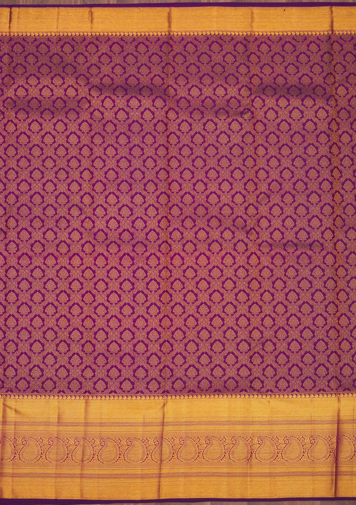 Purple Zariwork Pure Silk Saree-Koskii
