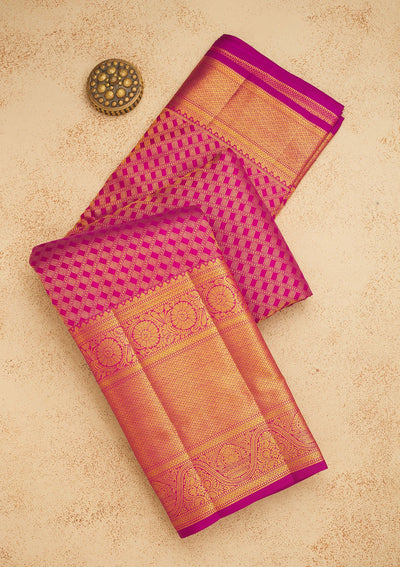 Purple Zariwork Pure Silk Saree-Koskii