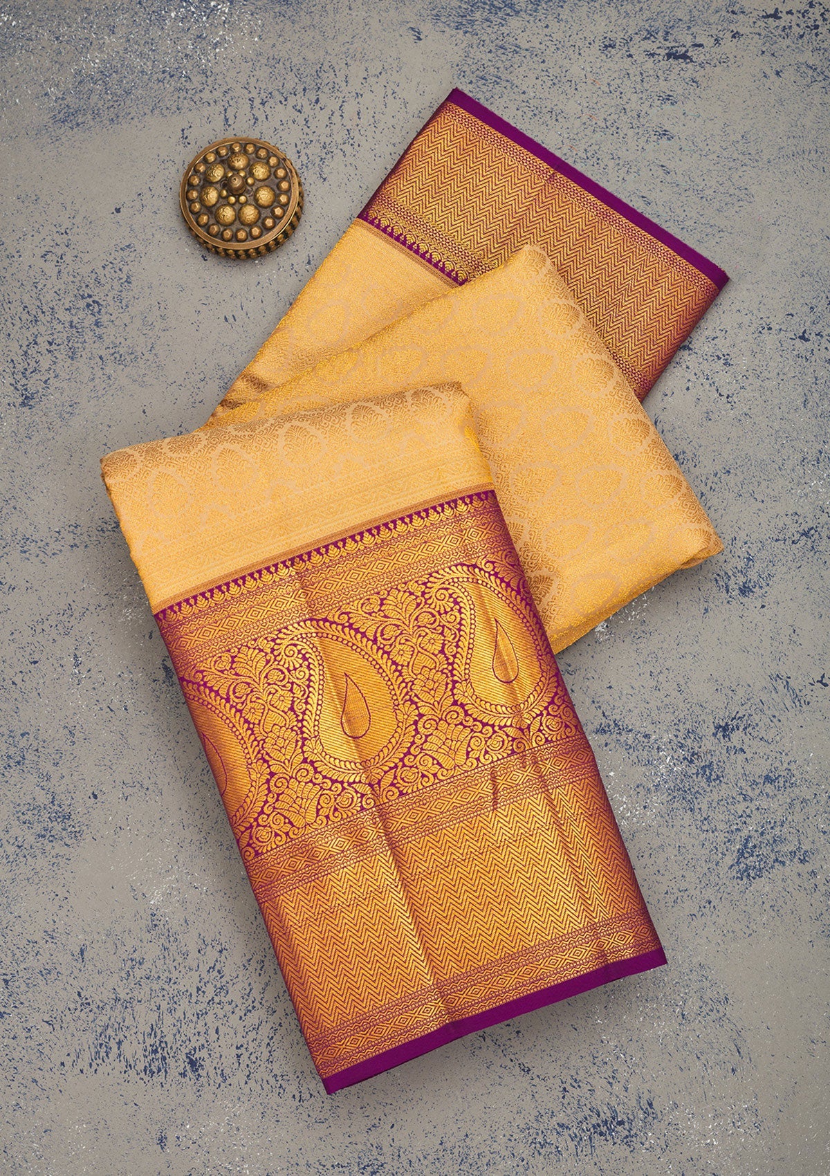 Purple Zariwork Pure Silk Saree-Koskii