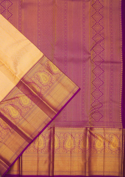 Purple Zariwork Pure Silk Saree-Koskii