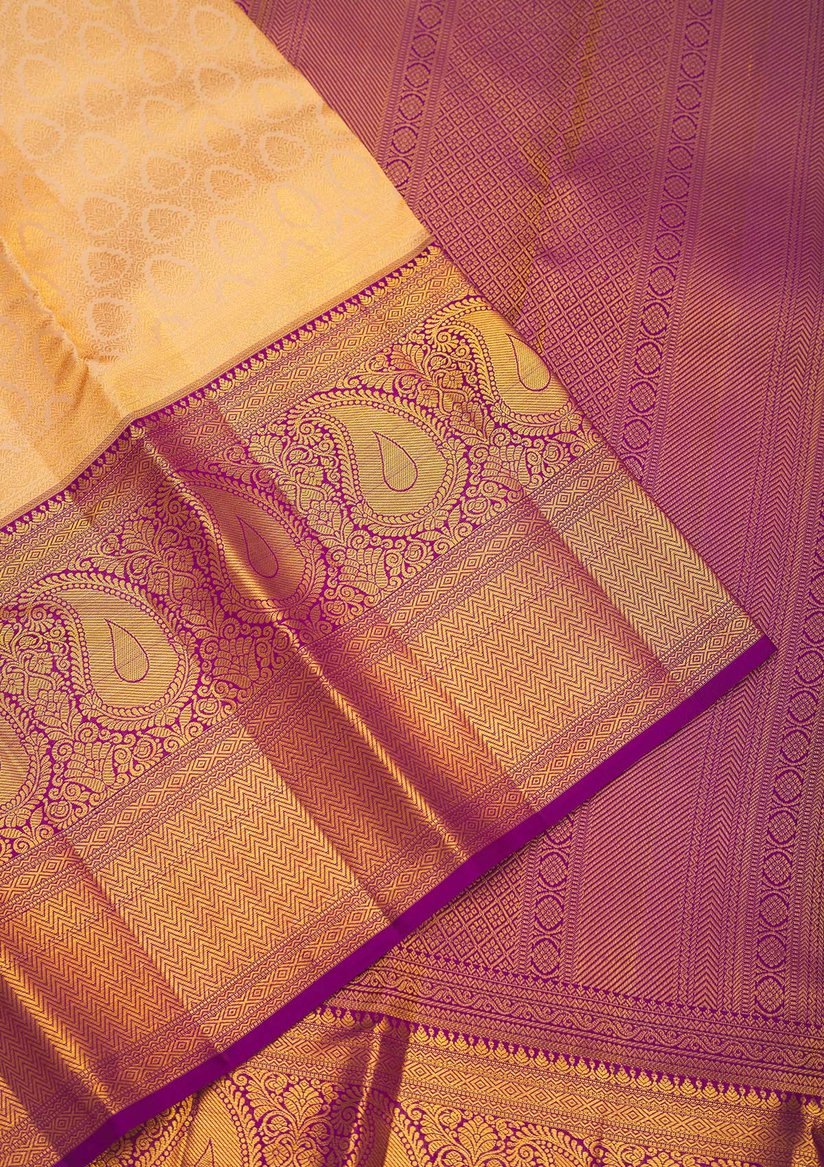 Purple Zariwork Pure Silk Saree-Koskii