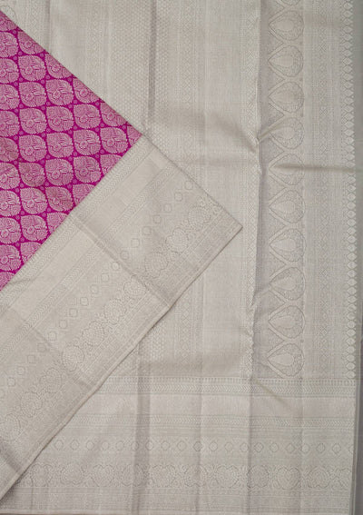 Purple Zariwork Pure Silk Saree-Koskii