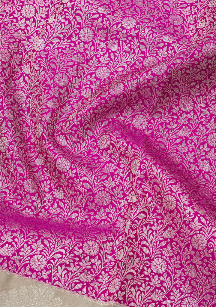Purple Zariwork Pure Silk Saree-Koskii