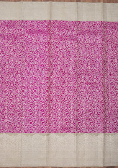 Purple Zariwork Pure Silk Saree-Koskii