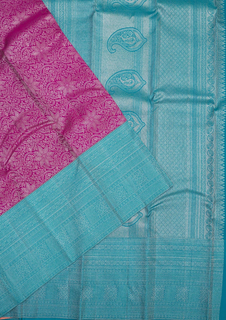 Purple Zariwork Pure Silk Saree-Koskii