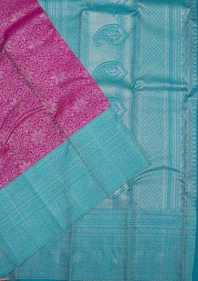 Purple Zariwork Pure Silk Saree-Koskii