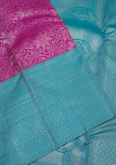 Purple Zariwork Pure Silk Saree-Koskii