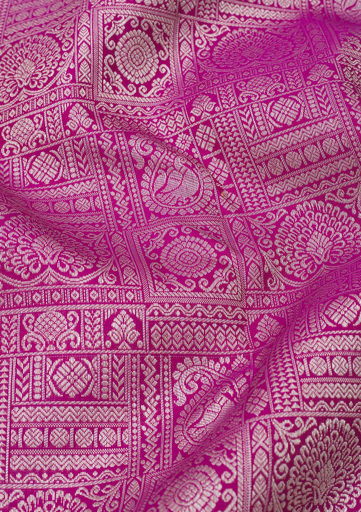 Purple Zariwork Pure Silk Saree-Koskii