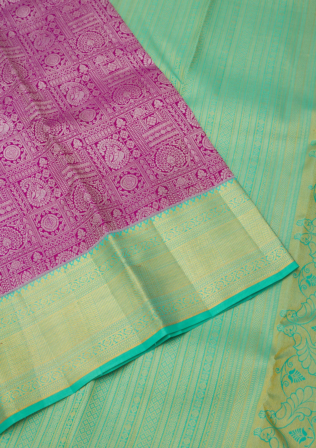 Purple Zariwork Pure Silk Saree-Koskii
