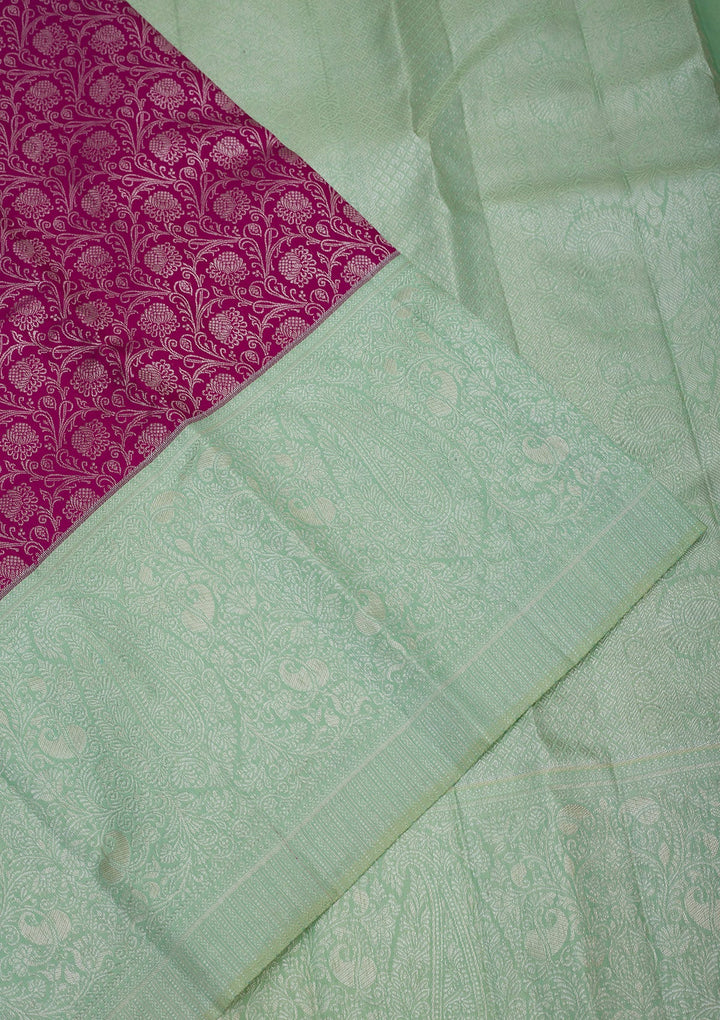 Purple Zariwork Pure Silk Saree-Koskii