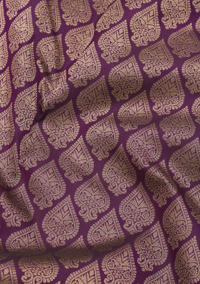 Purple Zariwork Pure Silk Saree-Koskii