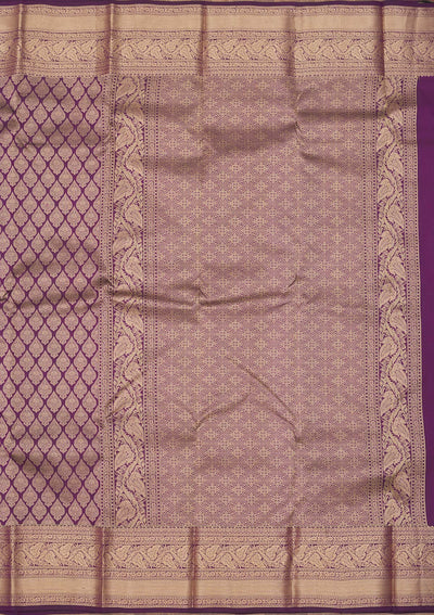 Purple Zariwork Pure Silk Saree-Koskii