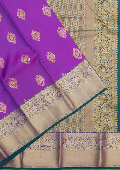 Purple Zariwork Pure Silk Saree-Koskii