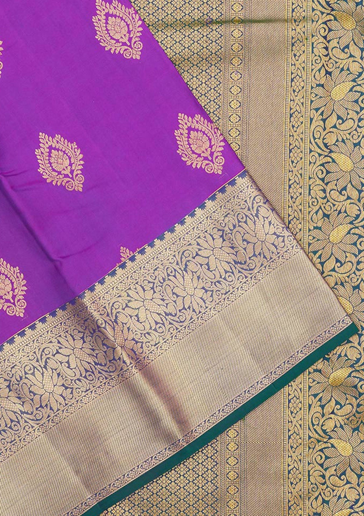 Purple Zariwork Pure Silk Saree-Koskii