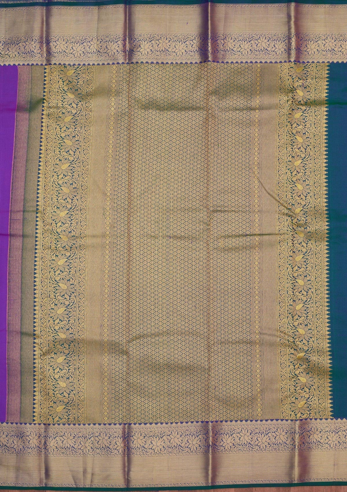 Purple Zariwork Pure Silk Saree-Koskii