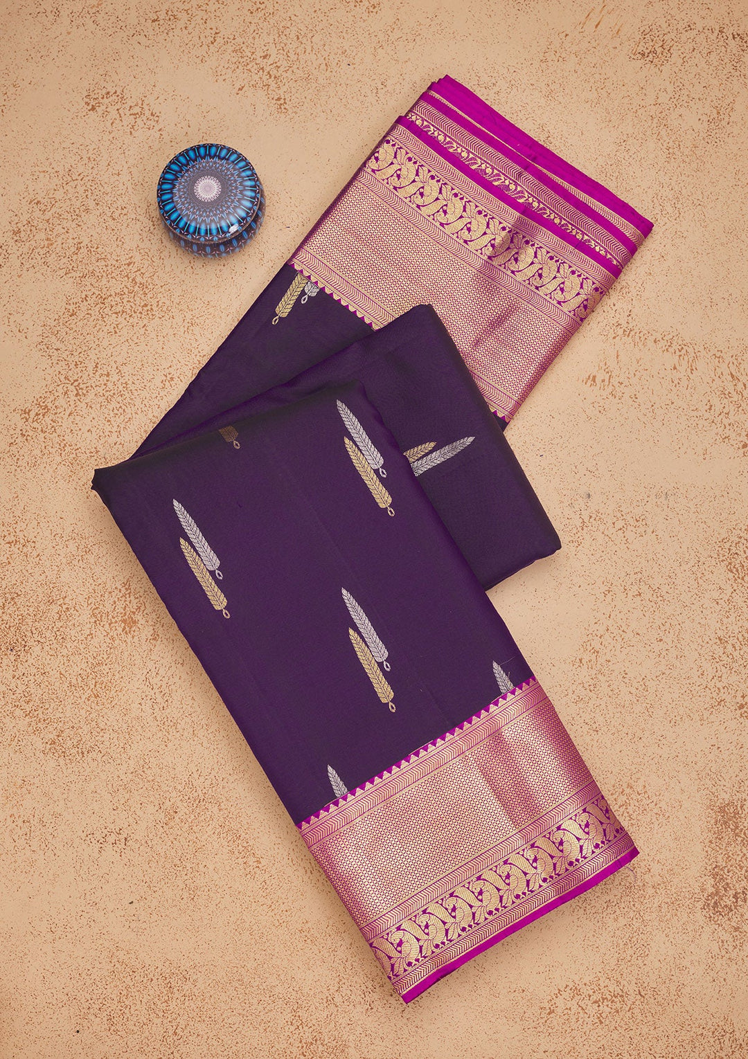 Purple Zariwork Pure Silk Saree-Koskii