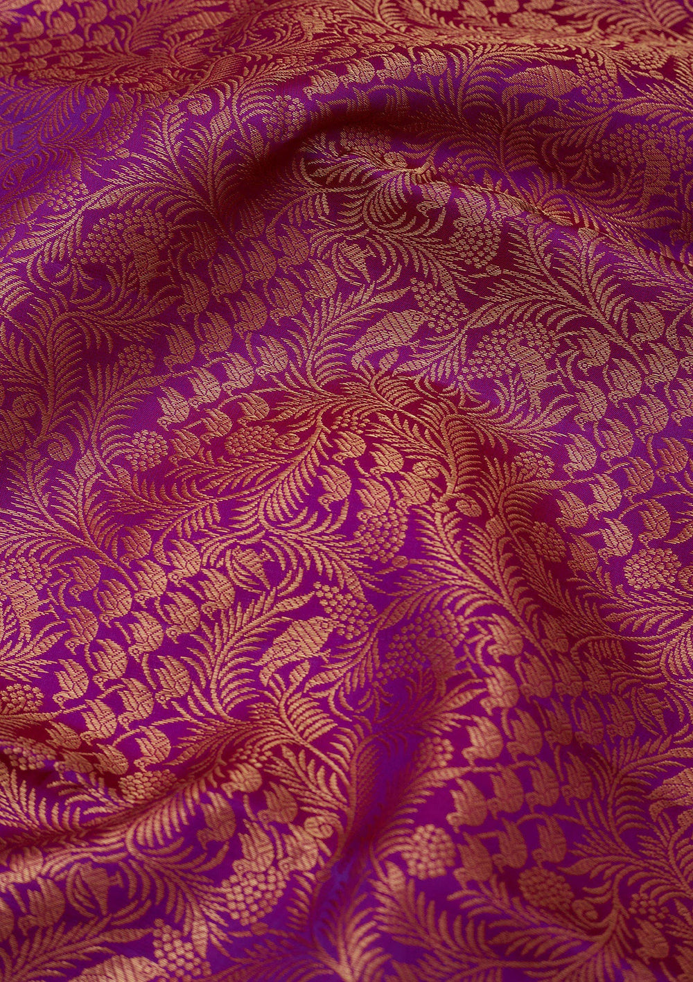 Purple Zariwork Pure Silk Saree-Koskii