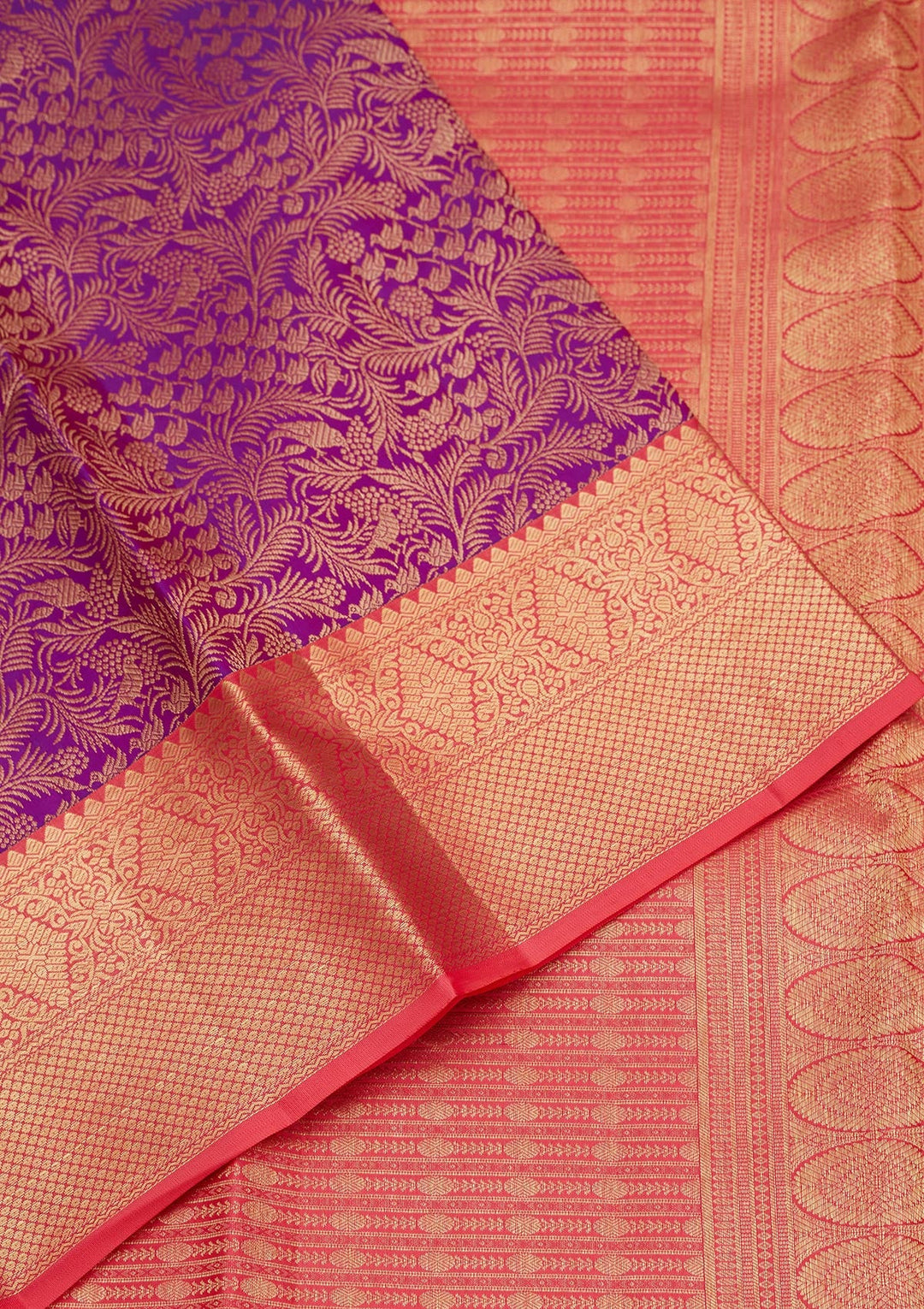 Purple Zariwork Pure Silk Saree-Koskii