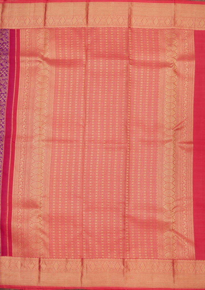 Purple Zariwork Pure Silk Saree-Koskii