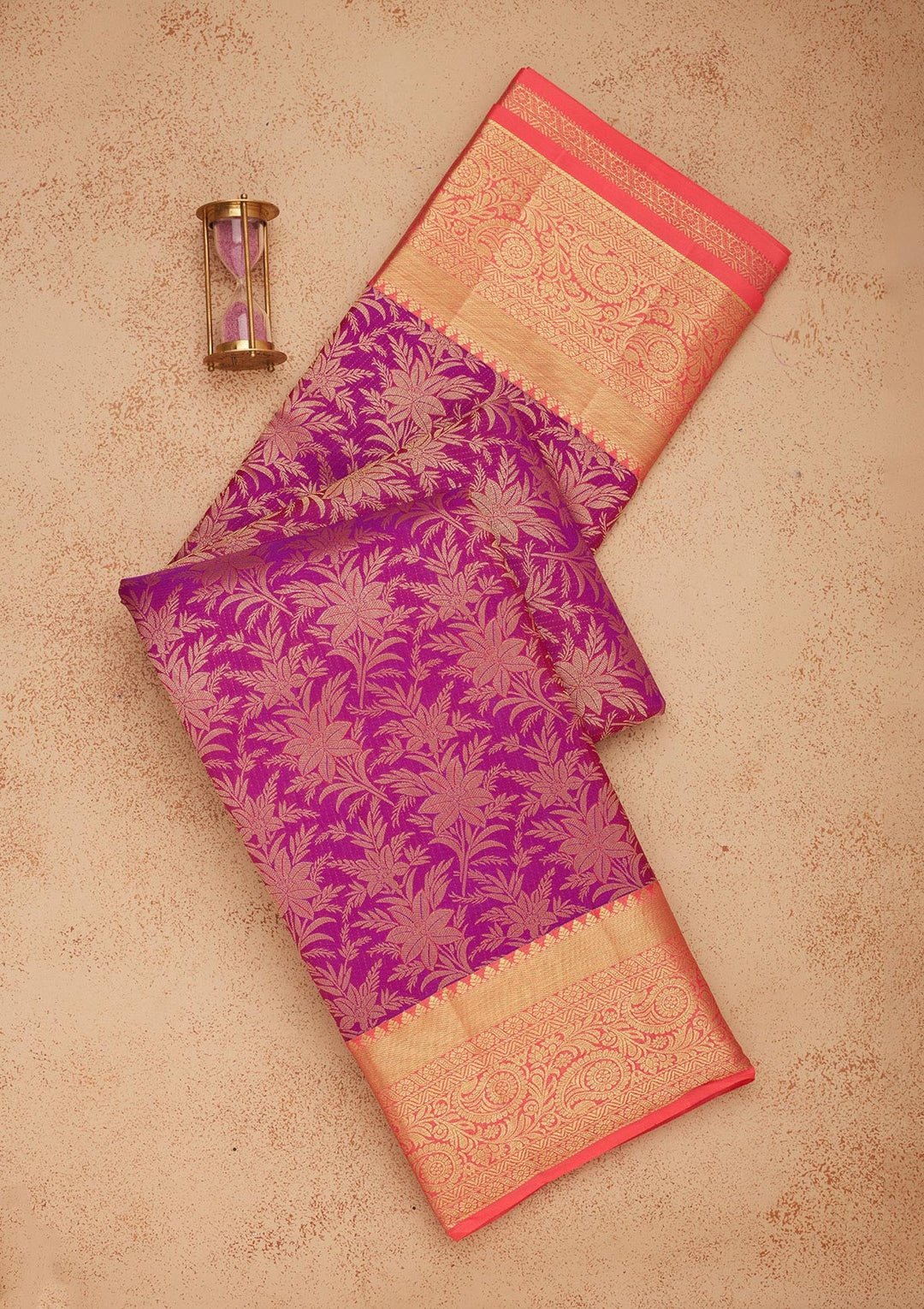 Purple Zariwork Pure Silk Saree-Koskii