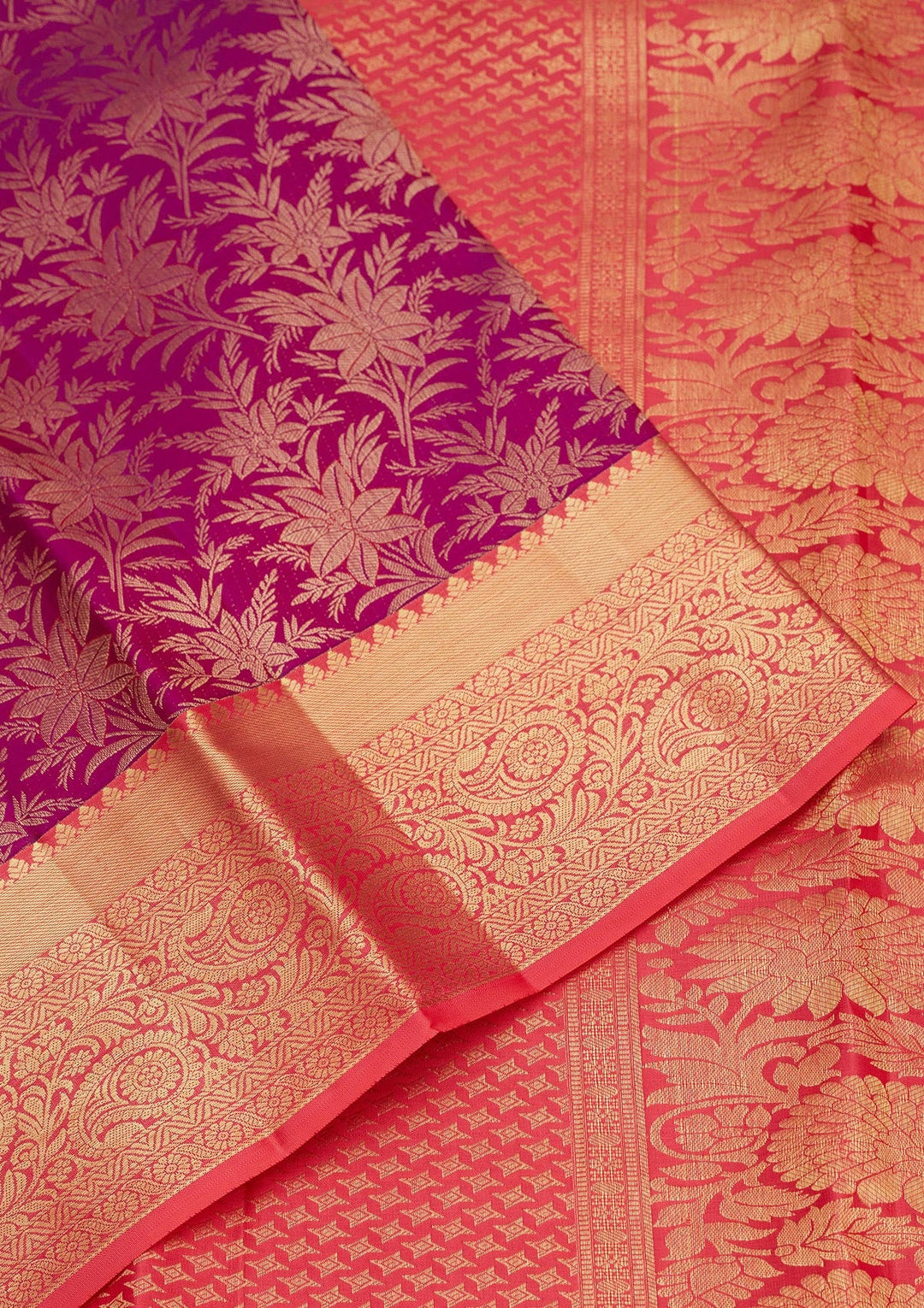 Purple Zariwork Pure Silk Saree-Koskii