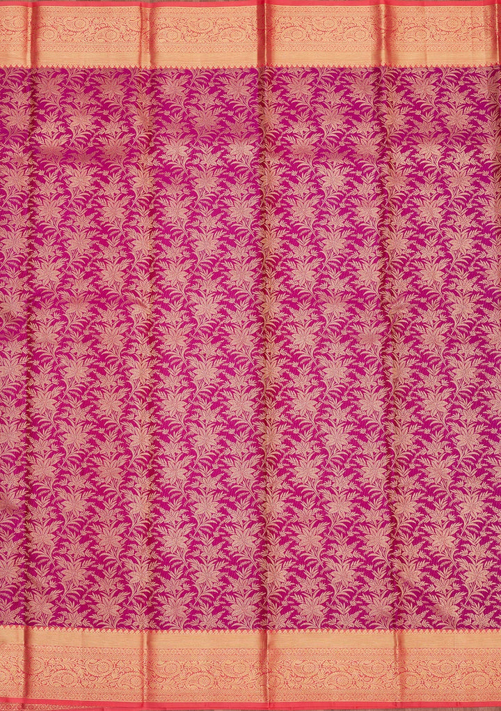 Purple Zariwork Pure Silk Saree-Koskii