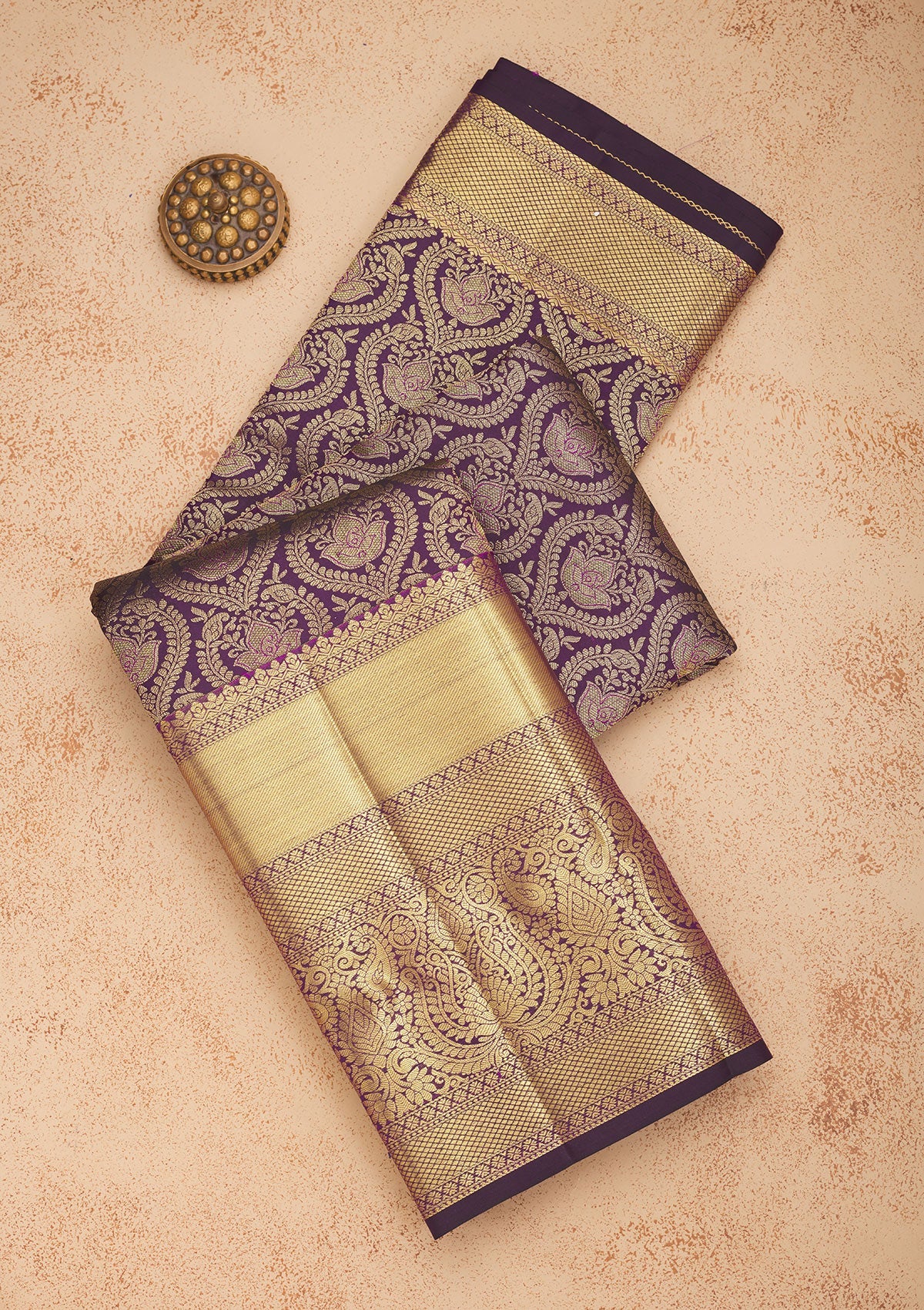 Purple Zariwork Pure Silk Saree-Koskii