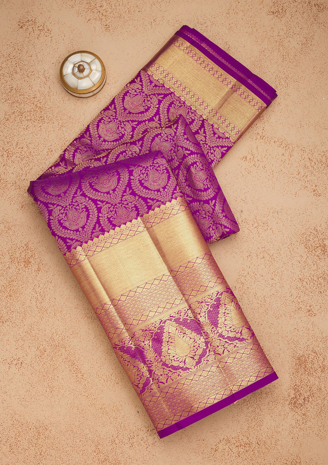 Purple Zariwork Pure Silk Saree-Koskii