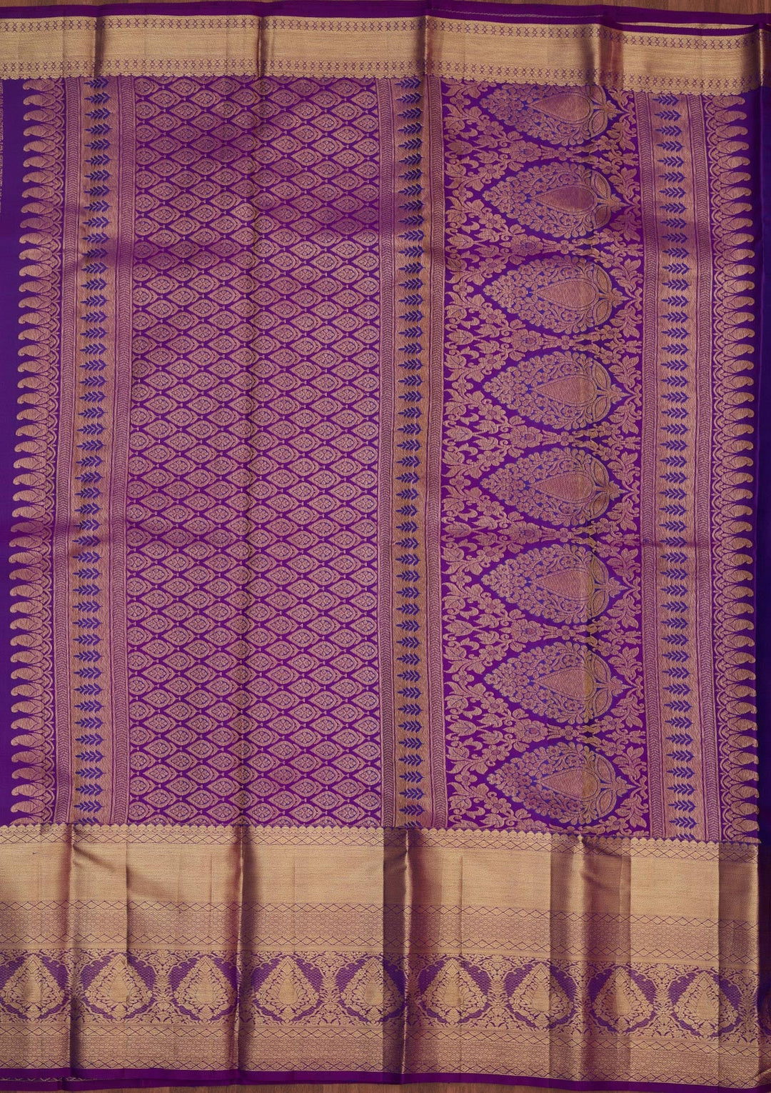 Purple Zariwork Pure Silk Saree-Koskii