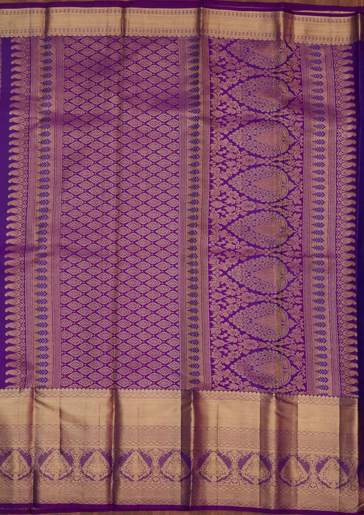 Purple Zariwork Pure Silk Saree-Koskii