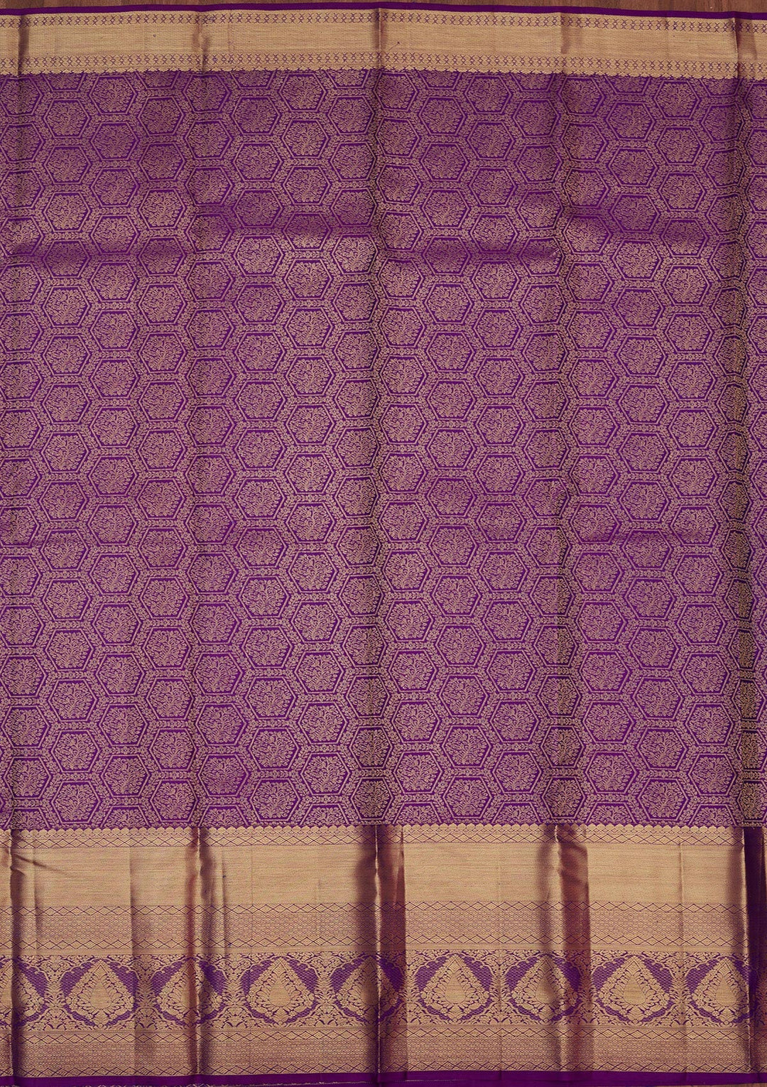 Purple Zariwork Pure Silk Saree-Koskii
