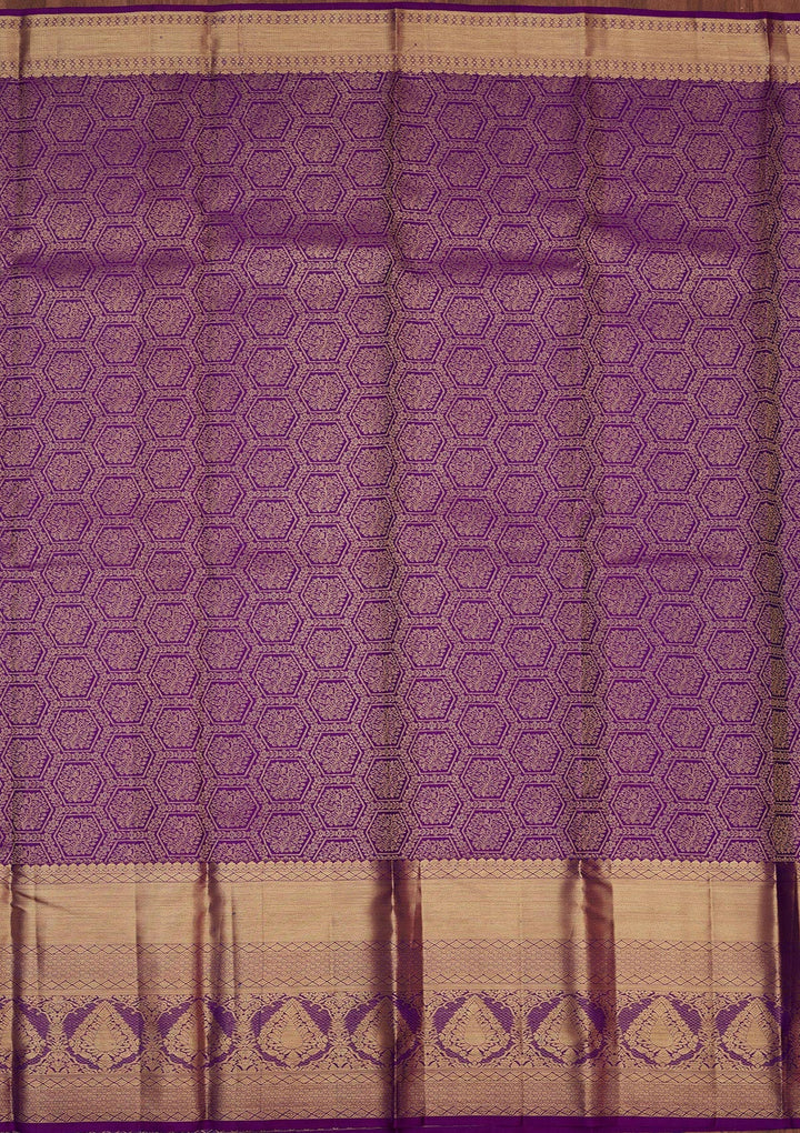 Purple Zariwork Pure Silk Saree-Koskii